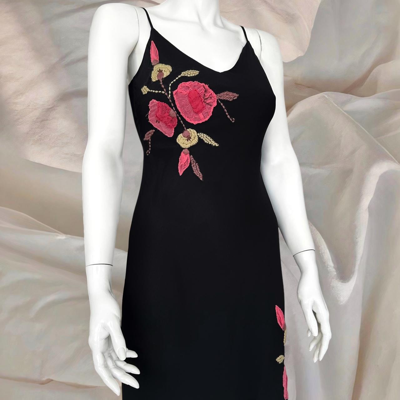 Robe de soirée asymétrique mi-longue à fleurs rouges et noires, magnifique robe de bal, robe de soirée, nv4576