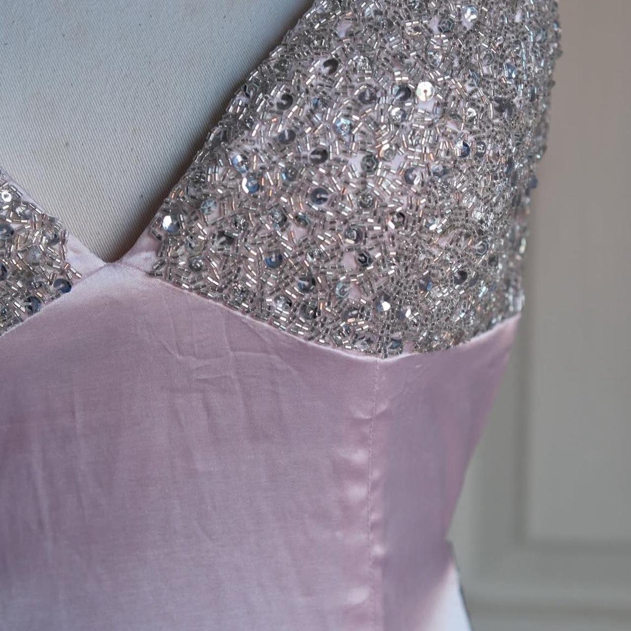 🌸 Hellrosa Vintage Y2k Flirty Lolita Charm Satin Perlen Pailletten Rücken Bindeband Ballkleid Abendkleid Partykleid NV4407
