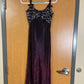 Dunkelviolettes, modisches, exquisites Spaghettiträger-Kleid aus Satin mit Perlenbesatz, Ballkleid, Abendkleid, Partykleid, NV3745