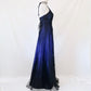 Robe de soirée longue en tulle bleu foncé à paillettes et perles, style vintage, robe de soirée nv4980