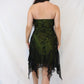 ✨💚Vintage Perlenbesetztes grünes Feen-Lang-Chiffon-Mini-Kleid für formelle Heimkehr, Geburtstagspartykleid, nv4991