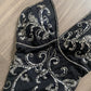 Robe de soirée longue en mousseline de soie et tulle, tenue de soirée, style vintage, noire, exquise, motif géométrique perlé, col licou, nv3809