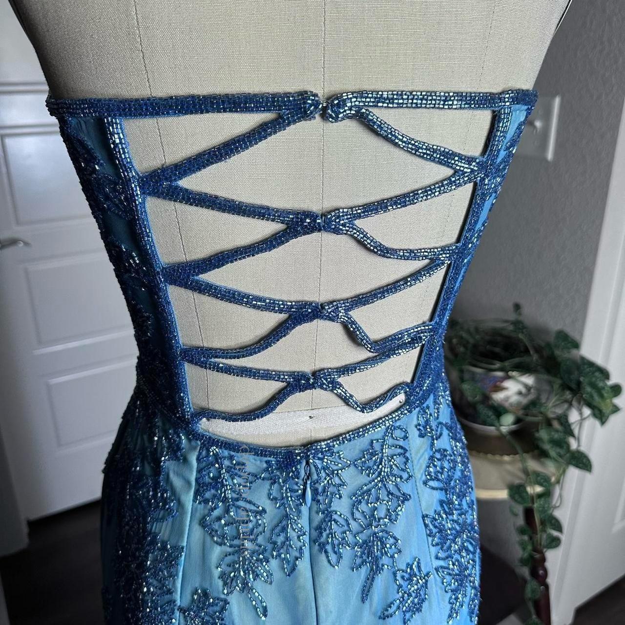 Blaues Retro-Mode-Elegantes Luxus-Wunderschönes Exquisites Ganzkörper-Perlen-Lang-Tüll-Ballkleid-Abendkleid-Partykleid-Abschlussballkleid nv3923
