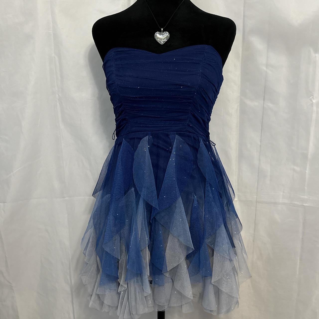 Blue Glitter Ombre Short Homecoming Dress Party Dress Evening Dress Prom Dress nv4601