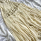Robe longue en mousseline de soie ivoire à volants et perles, robe de soirée, robe de bal, nv4579
