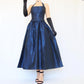 Blau Vintage Elegante Zarte Blumen Perlen Quadratischen Hals Neckholder Lange Satin Fee Ballkleid Abendkleid Geburtstag Party Kleid Ballkleid nv4002