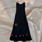 Robe de soirée asymétrique mi-longue à fleurs rouges et noires, magnifique robe de bal, robe de soirée, nv4576