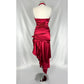 ❤️ Funkelndes rotes Retro-Kleid mit Neckholder-Ausschnitt, kurzes asymmetrisches Rüschenkleid, Heimkehrkleid, Geburtstagspartykleid, NV5386