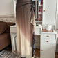 Robe longue à paillettes unique et élégante, dégradé marron et crème, robe de soirée vintage en mousseline de soie et tulle, robe de bal, robe de soirée, robe de bal nv4249