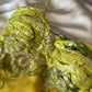 Robe de soirée courte jaune et verte, motif floral, perles, style féerique, en mousseline de soie, tenue de bal, nv5389