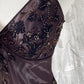 Lila Retro-Fee exquisite Perlen lange Chiffon Meerjungfrau Kleid Ballkleid nv5418