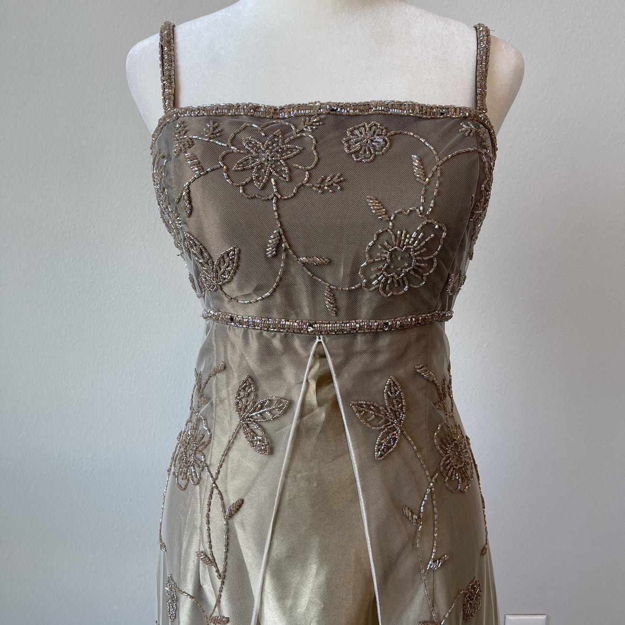 Robe de soirée longue en dentelle champagne dorée, magnifique et exquise, robe de bal, robe de soirée, robe de fête d'anniversaire, nv3734