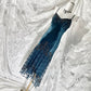 Atemberaubendes blaues, exquisites, mit Perlen besetztes Spaghettiträger-Lang-Chiffon-Retro-Kleid, Ballkleid NV5412