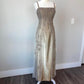 Robe de soirée longue en dentelle champagne dorée, magnifique et exquise, robe de bal, robe de soirée, robe de fête d'anniversaire, nv3734
