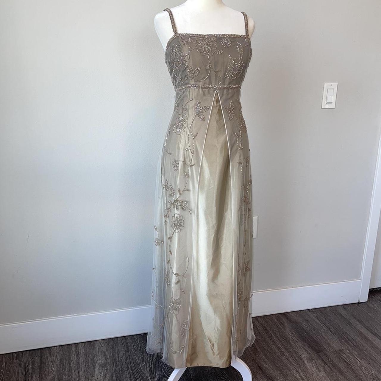 Robe de soirée longue en dentelle champagne dorée, magnifique et exquise, robe de bal, robe de soirée, robe de fête d'anniversaire, nv3734