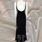 Robe de soirée asymétrique mi-longue à fleurs rouges et noires, magnifique robe de bal, robe de soirée, nv4576