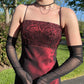 Burgunderrotes Retro-Mode-Exquisite Perlen Spaghetti-Trägern Langes Elegantes Tüll-Ballkleid Abendkleid Partykleid Ballkleid nv3755