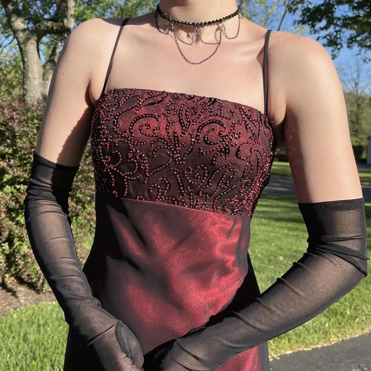 Burgunderrotes Retro-Mode-Exquisite Perlen Spaghetti-Trägern Langes Elegantes Tüll-Ballkleid Abendkleid Partykleid Ballkleid nv3755