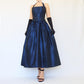Blau Vintage Elegante Zarte Blumen Perlen Quadratischen Hals Neckholder Lange Satin Fee Ballkleid Abendkleid Geburtstag Party Kleid Ballkleid nv4002