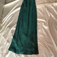 Superbe et élégante robe de bal longue rétro verte à perles exquises nv5383