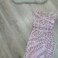 NiceVestidos - Robe de bal longue en mousseline de soie rose, magnifique et exquise, ornée de perles, nv5451