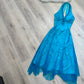 NiceVestidos-Bleu magnifique exquis perlé courte/mi-longueur mousseline robe de bal robe de soirée robe nv5447