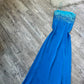 Robe de soirée en mousseline de soie bleu clair Y2K à paillettes, courte et longue, robe de bal, robe de fête d'anniversaire, robe de banquet, nv4565
