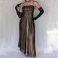 Robe de soirée longue en satin et tulle, broderie florale exquise, style vintage, noir et or, robe de bal, robe d'anniversaire, robe de bal, nv3907