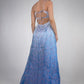 NiceVestidos-Blue exquisite floral long satin fairy dress formal prom dress y2k vintage dress nv5443