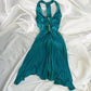 Robe de soirée courte en satin bleu vintage style fée, robe de bal, robe d'anniversaire, robe de soirée, nv4541