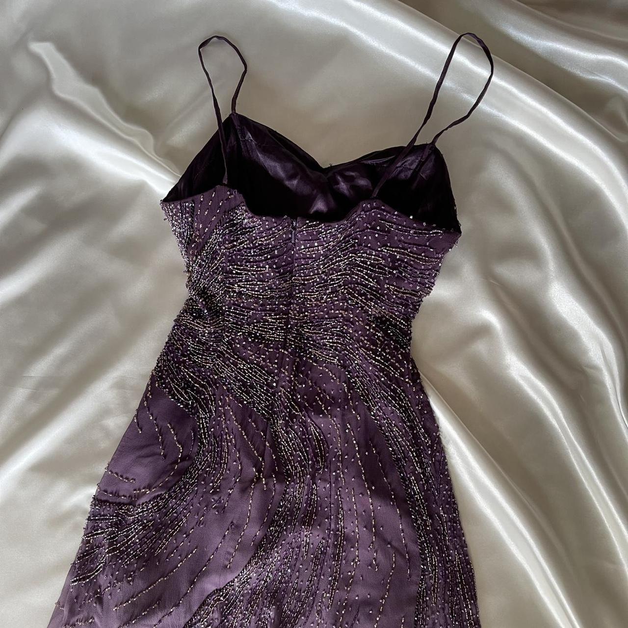 ✨💞Magnifique et élégante robe rétro dégradée violette perlée à la main charmante robe de bal longue en mousseline de soie princesse nv5379