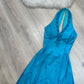 NiceVestidos-Bleu magnifique exquis perlé courte/mi-longueur mousseline robe de bal robe de soirée robe nv5447