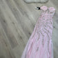 NiceVestidos - Robe de bal longue en mousseline de soie rose, magnifique et exquise, ornée de perles, nv5451
