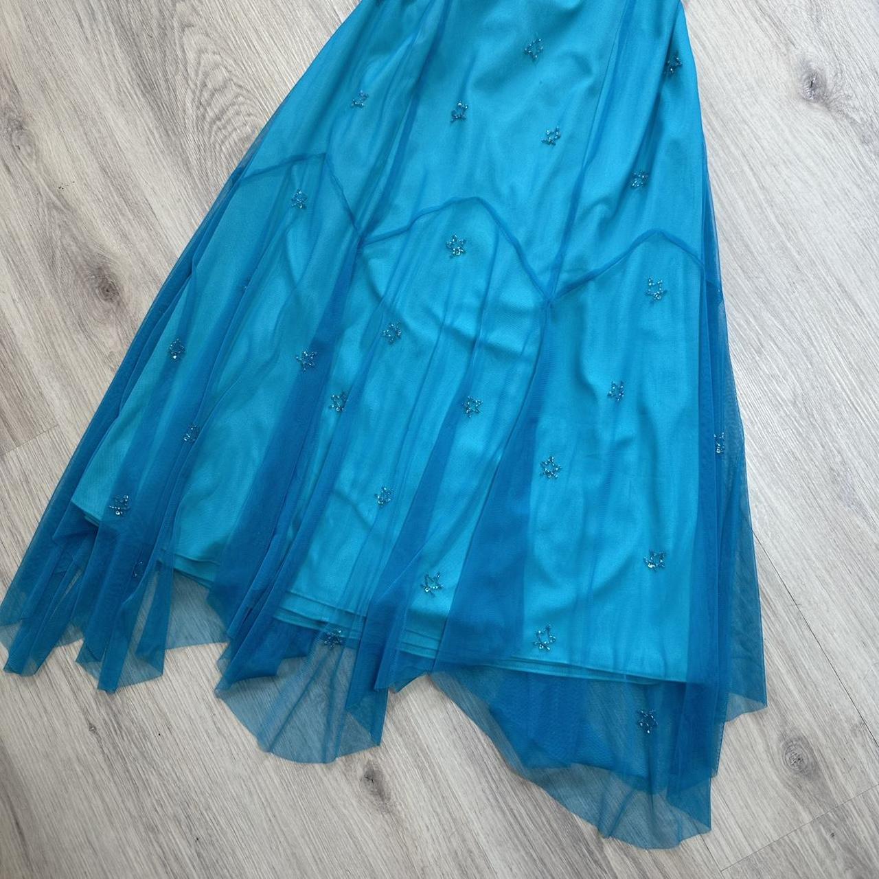 NiceVestidos-Bleu magnifique exquis perlé courte/mi-longueur mousseline robe de bal robe de soirée robe nv5447