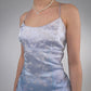 NiceVestidos-Blue exquisite floral long satin fairy dress formal prom dress y2k vintage dress nv5443