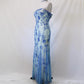 💙Vintage Aqua Blue Exquisite Beaded Long Tulle Formal Prom Dress Evening Party Dress nv4994