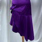 Lila Mode Kurze Satin Rüschen Homecoming Kleid Geburtstag Party Kleid nv5387