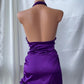 Lila Mode Kurze Satin Rüschen Homecoming Kleid Geburtstag Party Kleid nv5387
