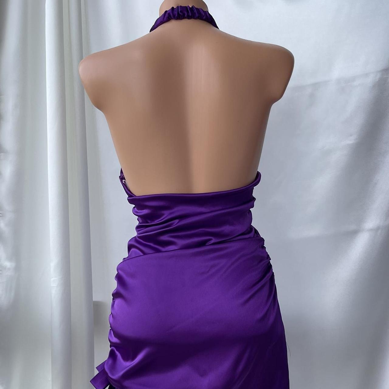 Lila Mode Kurze Satin Rüschen Homecoming Kleid Geburtstag Party Kleid nv5387