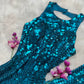 Blue fashion backless long sequin prom dress birthday party dress nv5333
