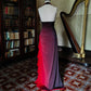 Robe de soirée longue en mousseline de soie, élégante et exquise, dégradée de couleur bordeaux, robe de soirée, robe de soirée nv3717