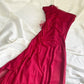 Robe longue en mousseline de soie rose foncé, élégante, à fleurs, pour anniversaire, bal, soirée, retour à la maison, nv4529