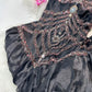 Schwarzes, exquisites, langes Chiffon-Ballkleid mit Perlen, NV5329