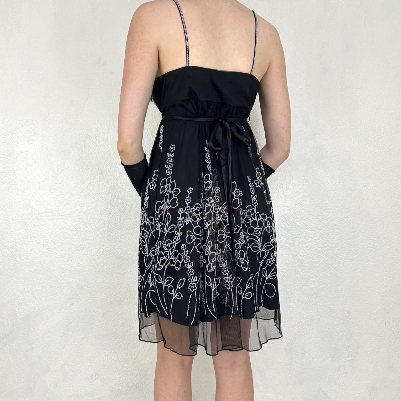 Vintage schwarz und weiß exquisite Perlen mittellangen Chiffon Homecoming Kleid Ballkleid Geburtstag Partykleid nv5405