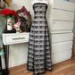 Black Nude Vintage Elegant Layered Lace Long Off Shoulder Bustier Lace Ball Gown Evening Gown Party Dress Prom Gown nv4248