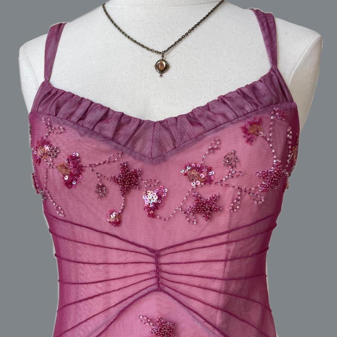 NiceVestidos - Robe de bal mi-longue perlée rose NV5692