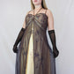 ✨ Empire Dress Vintage Gold Floral Glitter Ombre Beaded High Waist Long Tulle Formal Prom Dress Evening Gown Party Dress nv4983