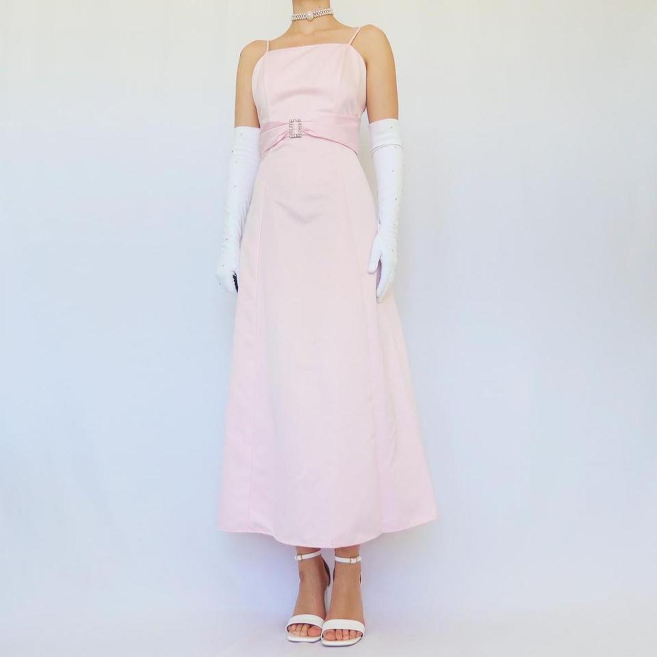 NiceVestidos-Langes Abendkleid aus Vintage-Rosa-Satin Nv5636