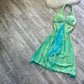 Robe de soirée courte en mousseline de soie, mini, dos nu, strass, verte et bleue, robe de bal, robe de soirée, robe de fête d'anniversaire, robe de banquet, nv4563