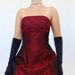 NiceVestidos-pink vintage floral long satin dress Nv5632